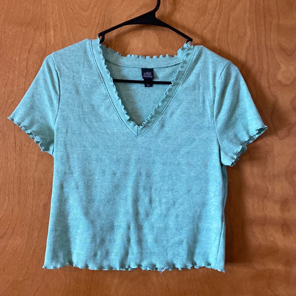 Mint v-neck crop top
